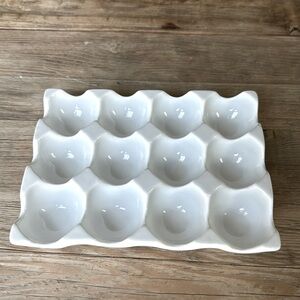 Cost Plus World Market White Ceramic Egg Holder